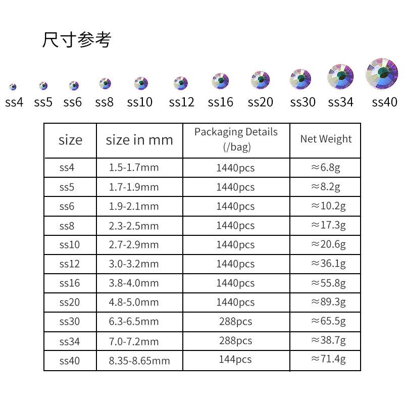 跨境优品钻石贴纸长卡贴钻diy配件手机钻贴3/4/5/6mm详情21