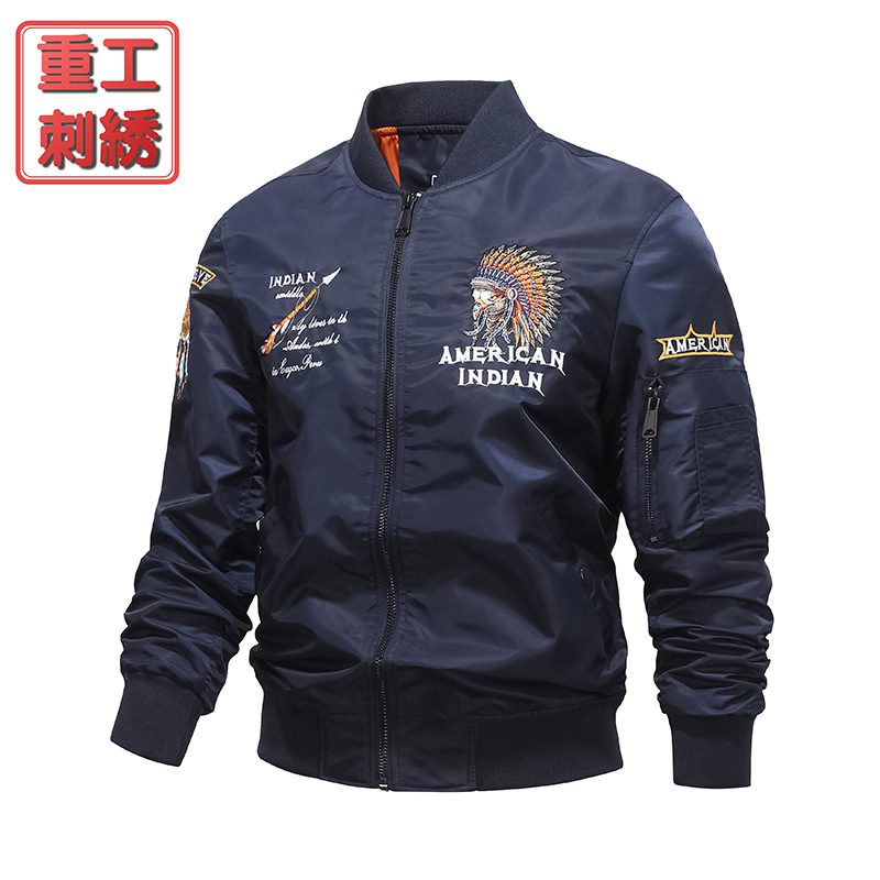 Transfronterizo chaqueta de hombre duro 2023 otoño nuevo cuello de béisbol chaqueta de vuelo para hombre vestido de trabajo bordado chaqueta para hombre