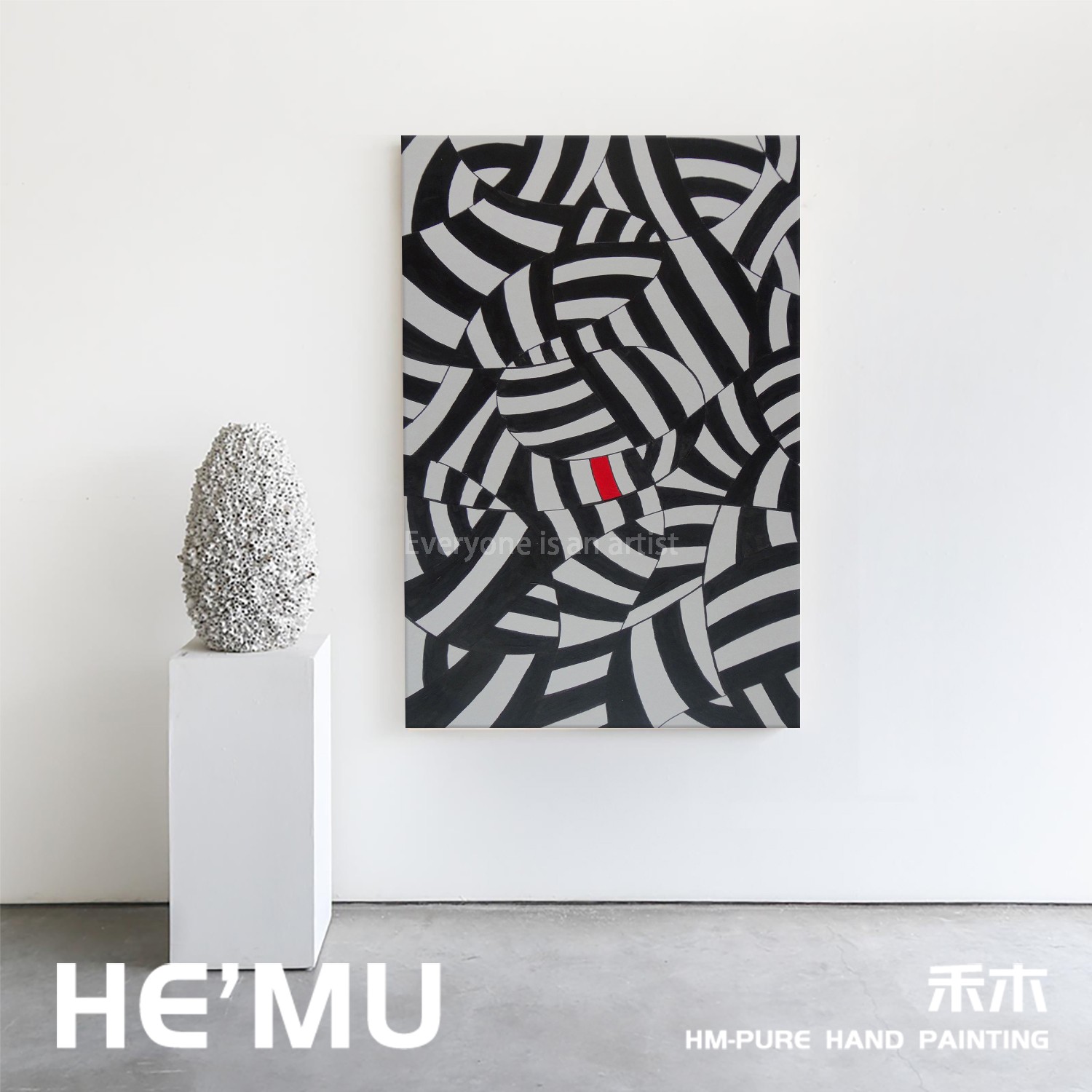 Simple modern hotel entrance black red gray geometric color block…