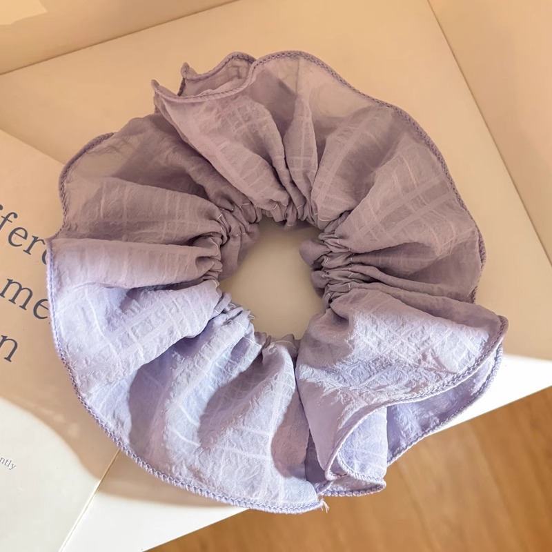 Lazo de encaje plisado amarillo, lazo para el cabello de intestino grueso para mujer, gran tamaño 2025, nueva cuerda para el cabello, flor para la cabeza, cuerda para la cabeza coreana, tocado de temperamento