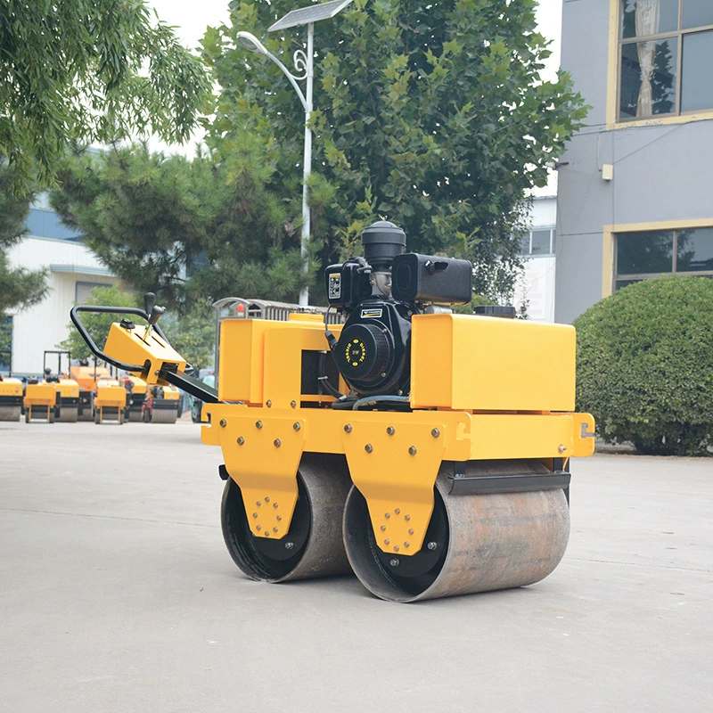 Ручной двухколесный стальной каток малой мощности с бензиновым и дизельным двигателем для уплотнения грунта, фундаментов и дорожного покрытия