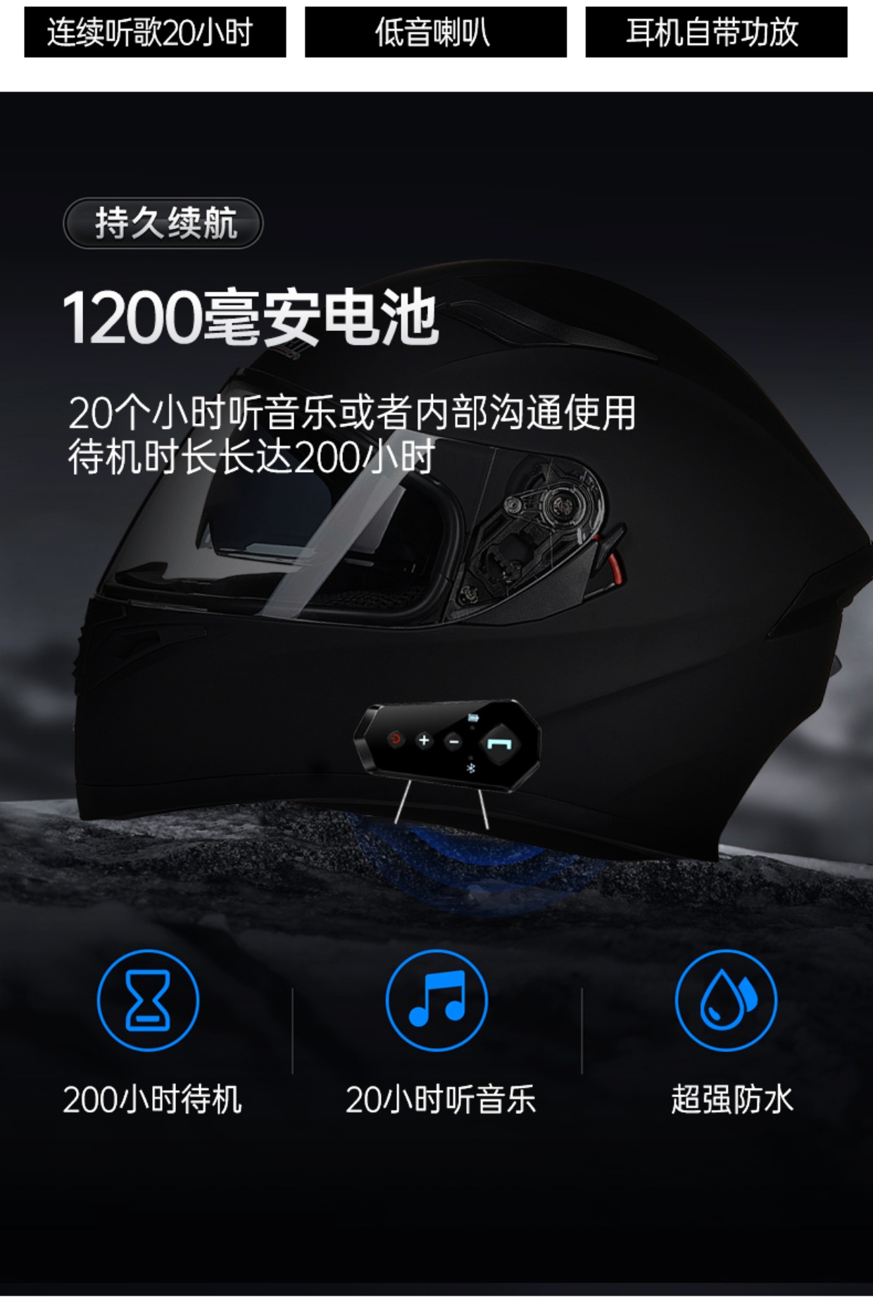 Motorcycle Helmet Full Face with Bluetooth Intercom, All Seasons