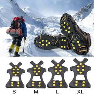 Factory Spot Silicone Ten Tooth Velcro Ten Nail Yellow Buckle Ice Claw Mountaineering Outdoor Non-Slip Shoe Cover Snow Shoe Cover