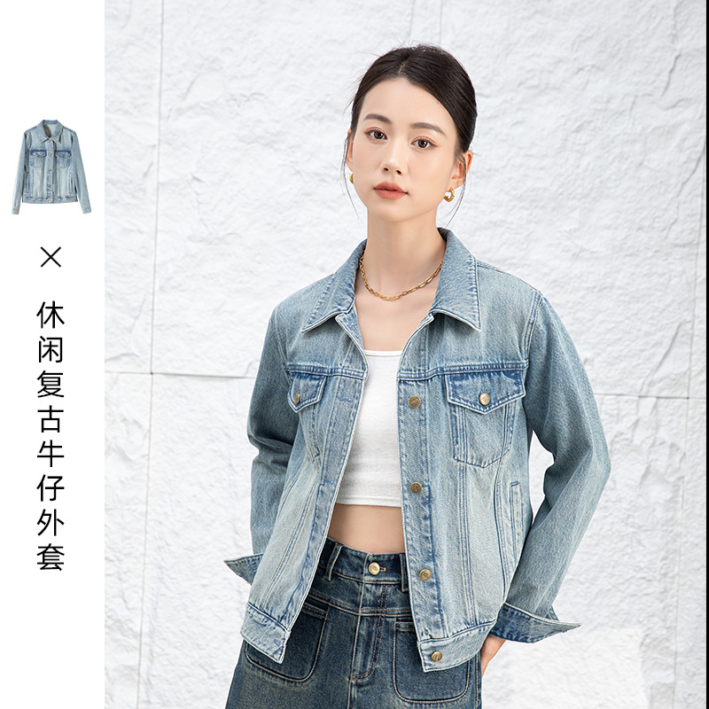 复古牛仔外套女春新款宽松显瘦小个子百搭夹克休闲上衣
