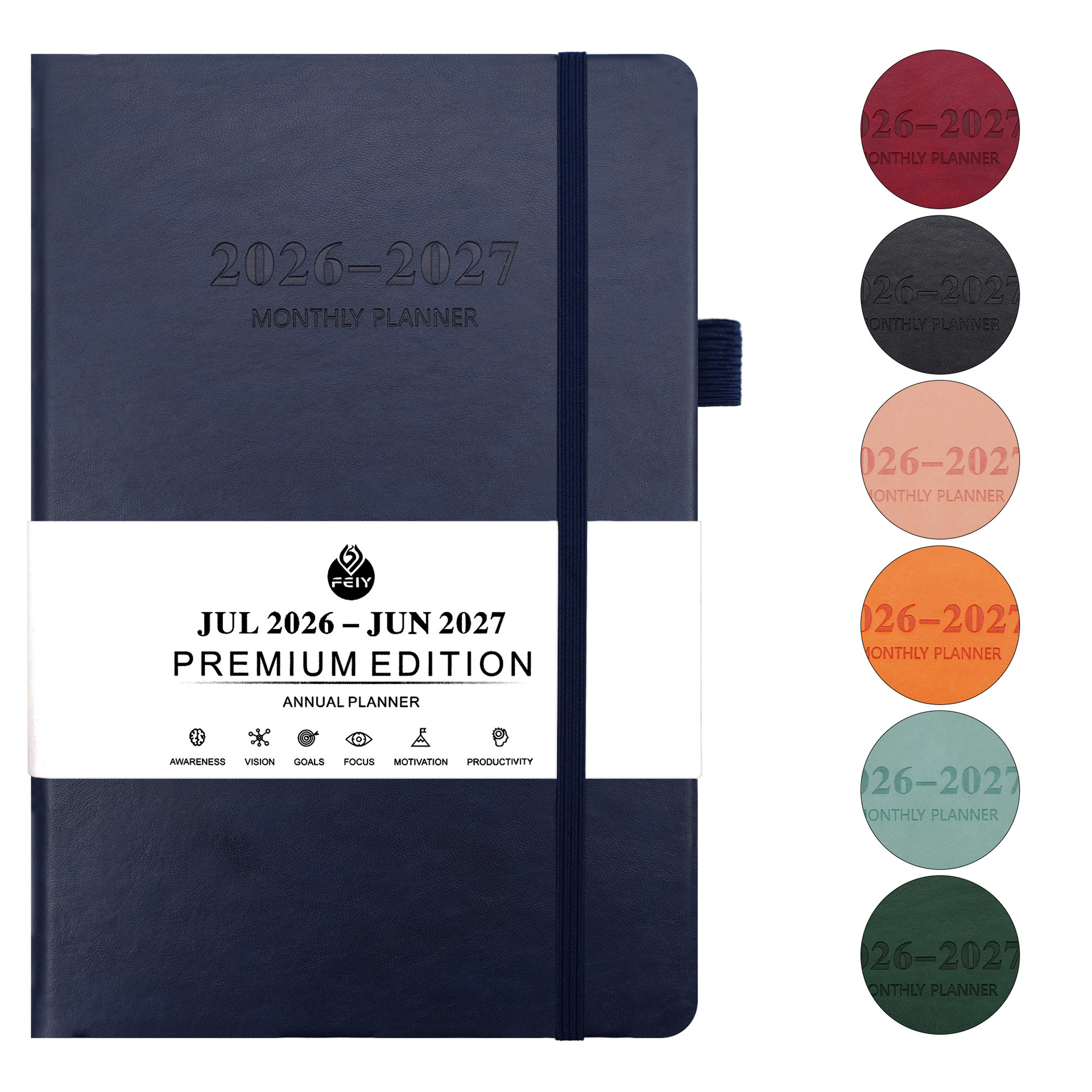 Planificador Semanal y Mensual Chino-Inglés 26-27, Agenda A5, Tapa Dura, Manual de Eficiencia y Autodisciplina, Personalizable