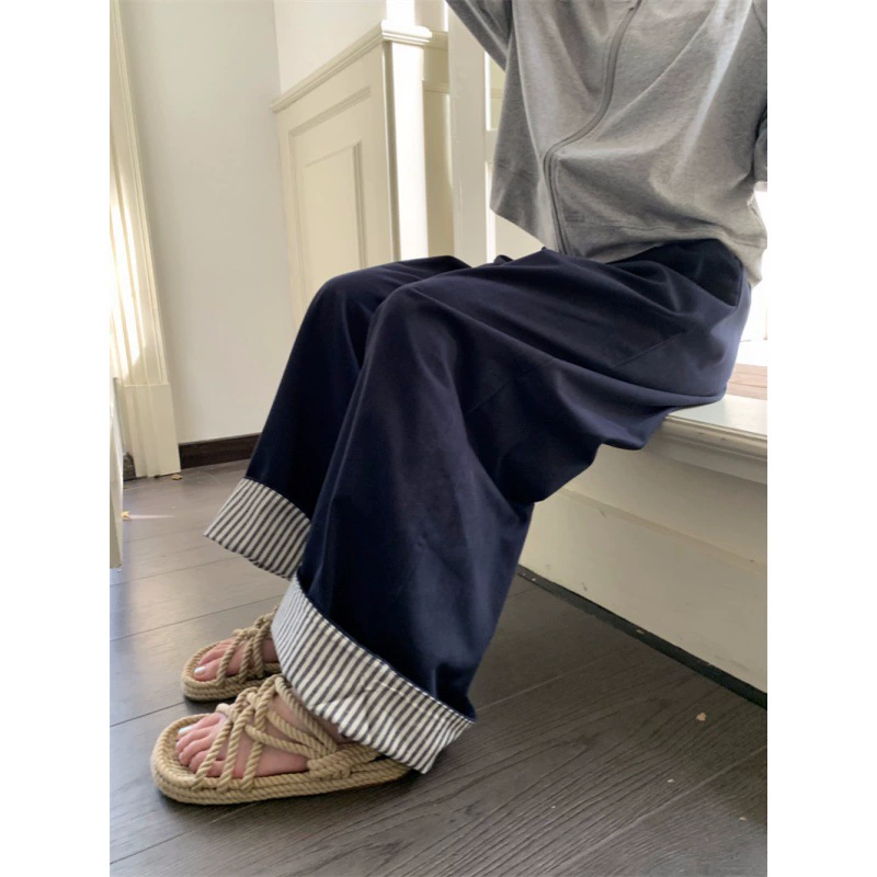 Реальные осенние новые продукты в полоску ветра и цвета рулонных штанов Ямамото свободные повседневные эластические брюки с широкими ногами