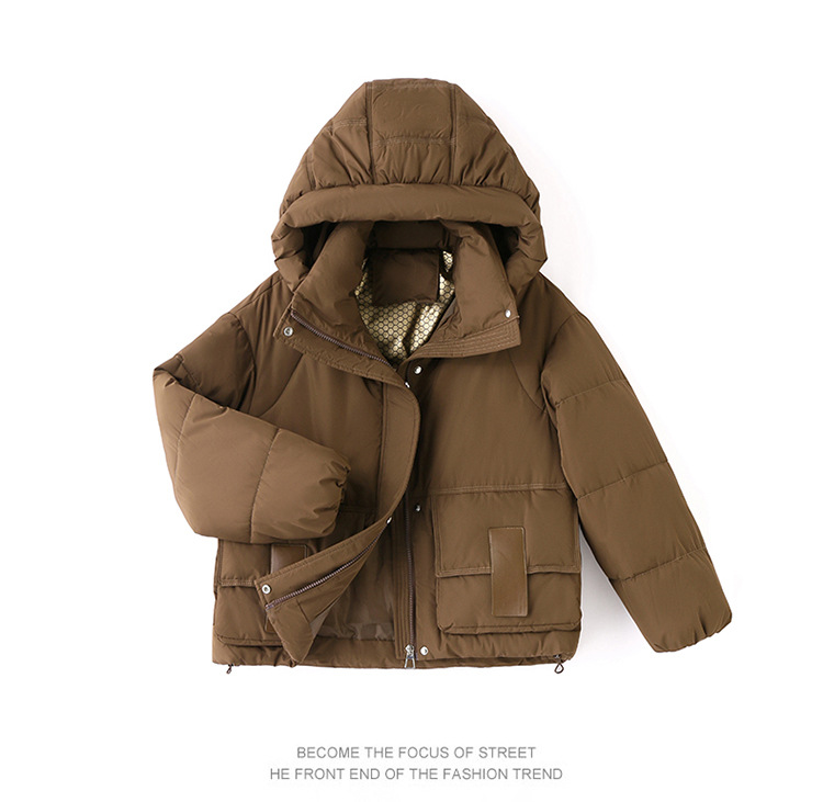 sieviešu īss korejiešu 2024. gada ziemas apģērbs, jauna brīva kokvilnas maza un bieza maizes jaka, moderna dūnu jaka_voghion.com