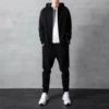 Cardigan, black fleece set