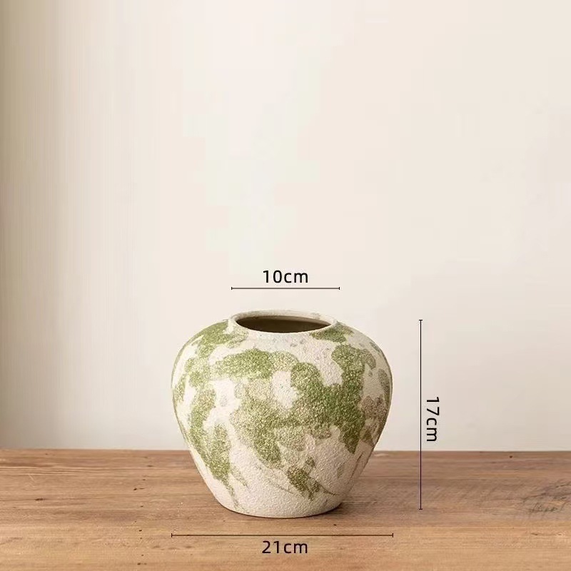 中式复古陶瓷花瓶摆件客厅玄关落地花瓶高颜值插花水养装饰品陶罐|undefined