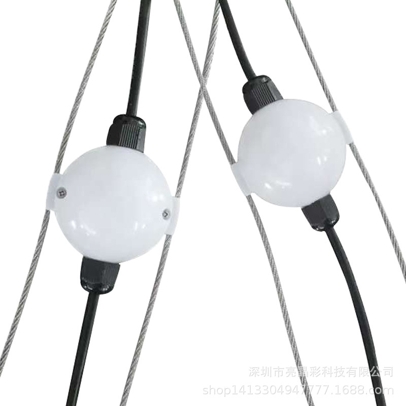 Bola luminosa 3D Luz de punto LED de fantasía de 360 grados Luz de jardín Luz de viaje cultural 5050RGB Programación a todo color Cubo de luz