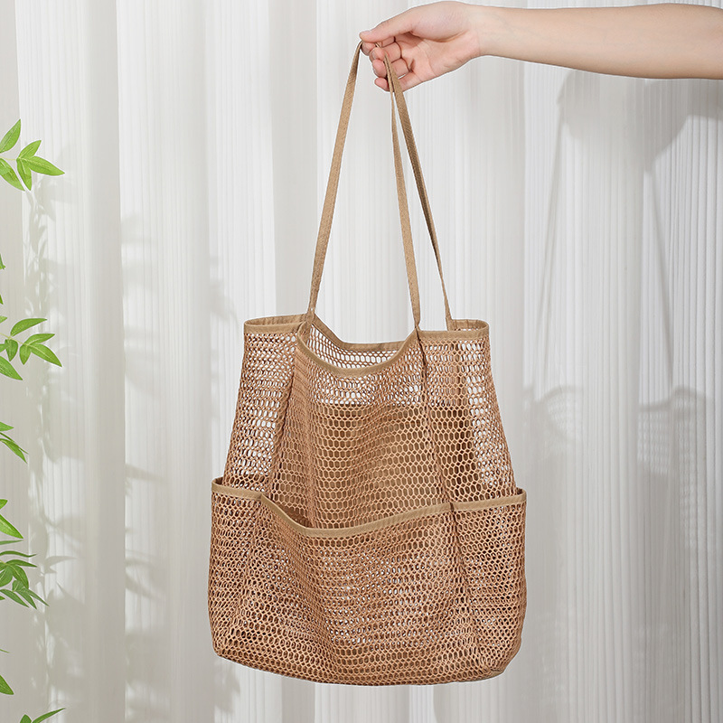 Bolsa de playa de explosión transfronteriza portátil de gran capacidad bolsa de malla de viaje al aire libre de un solo hombro bolsa de almacenamiento de baño de playa