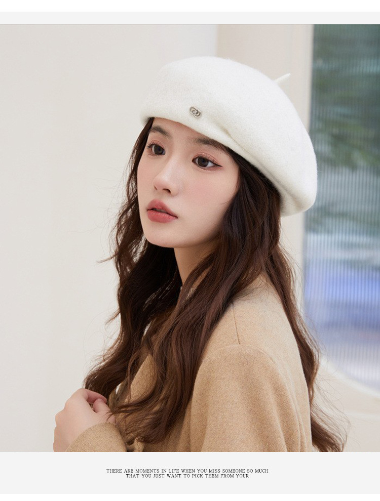 Women's Sweet Simple Style Solid Color Eaveless Beret Hat display picture 4