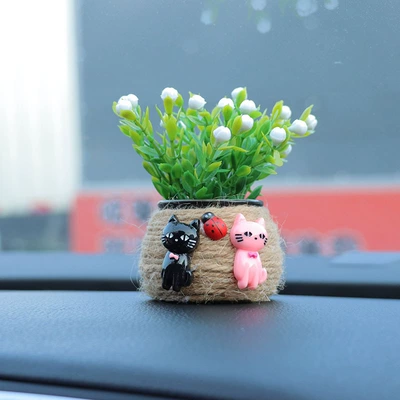 aromatherapy accessories | Car ornaments - black-powder-cat-woven-bottle