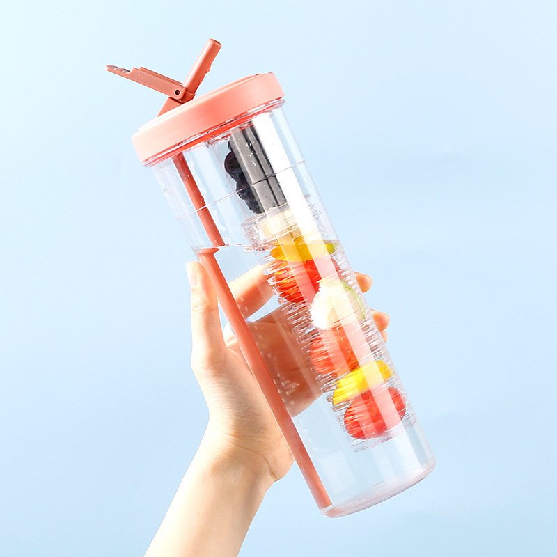 Taza de jugo separación húmeda y seca plegable taza de agua de paja de alta apariencia Summer Girl Cute Sports taza de agua de plástico