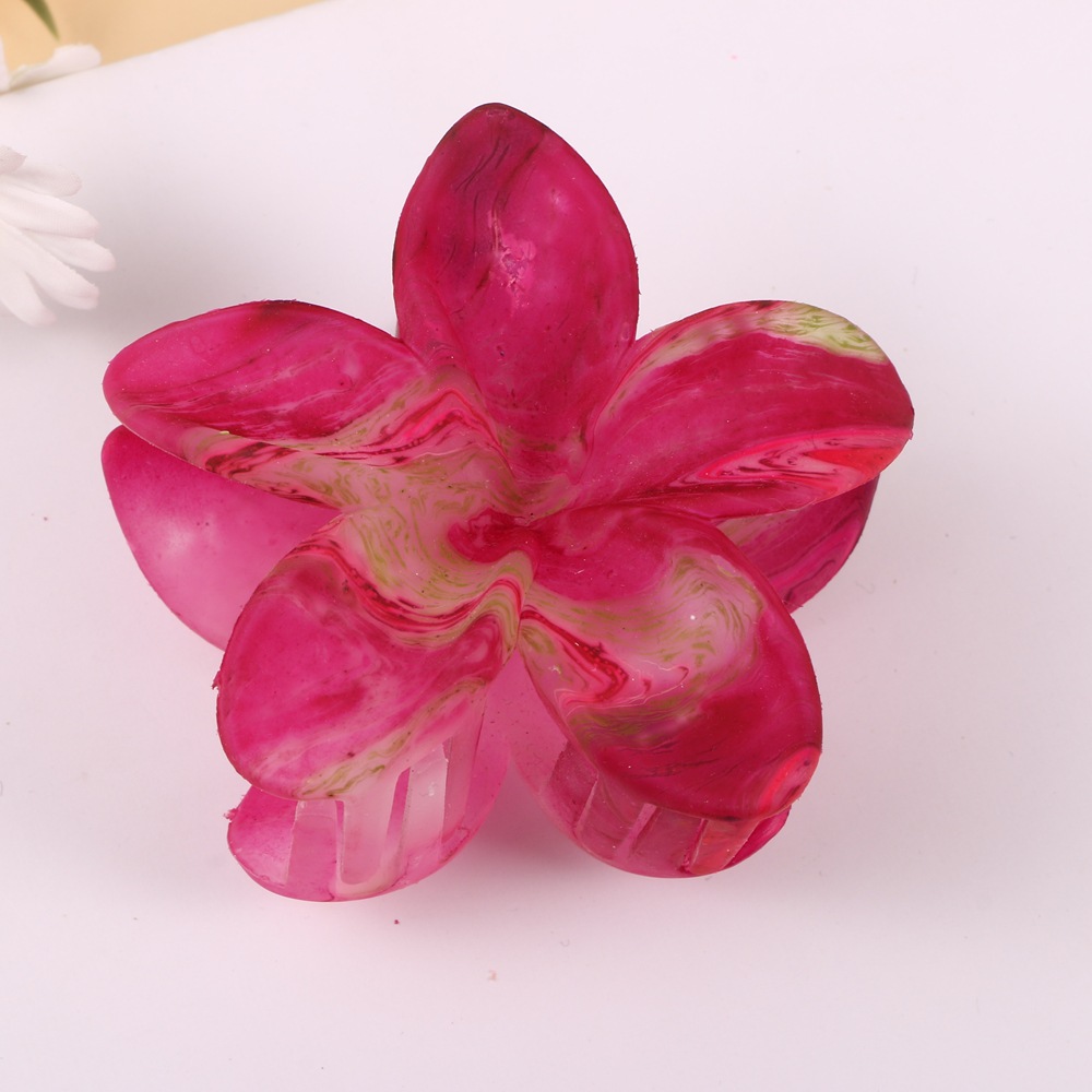 Plastic Material Elegant Lady Women's Plumeria Plastic Hair Claws