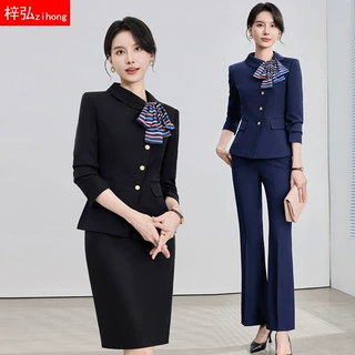 职业西装套装女春秋气质导购迎宾接待工装案场客服酒店前台工作服