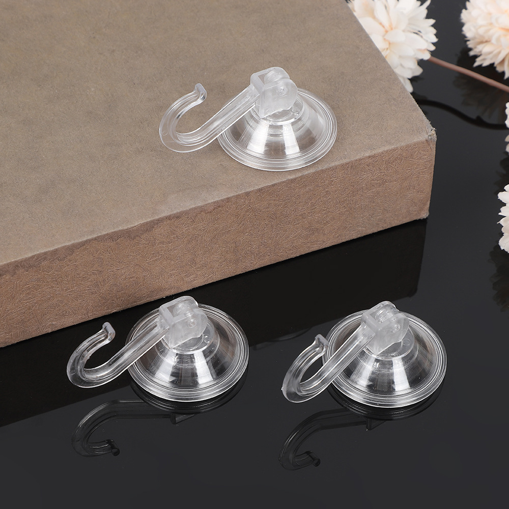 跨境45mm透明真空吸盘挂钩免打孔无痕置物粘钩浴室厨房吸壁式强力