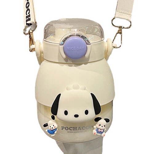 Double-drink large-capacity water cup summer girl's birthday gift cute high-looking potbelly cup plastic Kuromi kettle