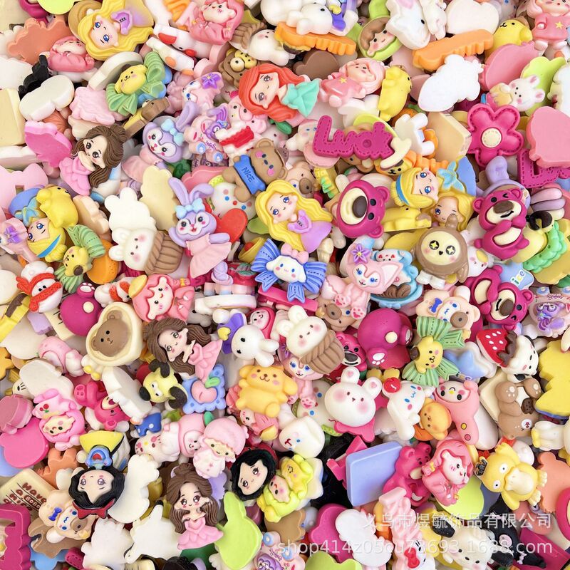 Transparent solid color luminous glazed cute resin cartoon headdress jewelry hairpin hair rope accessories blind box bulk Lucky Bag
