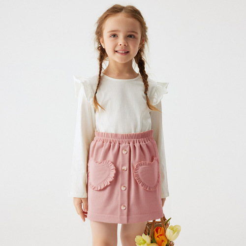 Little Girls' Half Skirt, Princess Skirt, Children's French Pure Color Embroidered Skirt Shorts