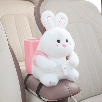 Car tissue box/set storage paper box car creative - dual-purpose-model-fat-dundun-white-rabbit
