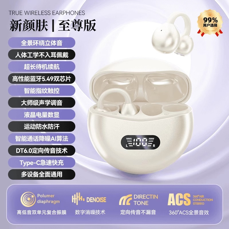 德国2025骨传导蓝牙耳机无线高品质运动超长续航不入耳跑步夹耳式|undefined