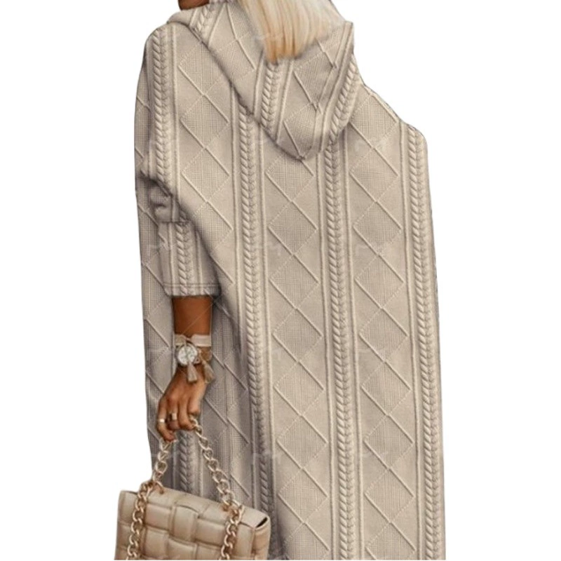 2023 осень и зима новая женская внешняя торговля Европа и США трансграничные Amazon висячем текстура с капюшоном