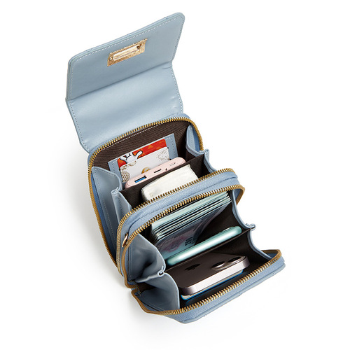 New shoulder crossbody mobile phone bag card holder women's small fragrance lock buckle rhombus coin purse large banknote holder coin bag Y266