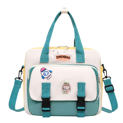 Primary school students' tutoring bag, boy's art bag, children's class book bag, single shoulder tutoring bag, double shoulder waterproof document bag