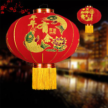大红植绒灯笼挂饰春节户外大门口阳台装饰新过年中国风装饰灯笼