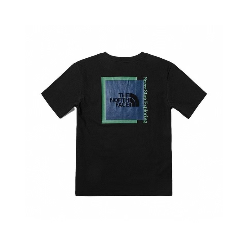 NTノースフェイスの純綿Tシャツの正しいバージョン、男性と女性用、カップル向けの同じスタイル、トレンディなプリント、幅広で多用途、カジュアル半袖|undefined