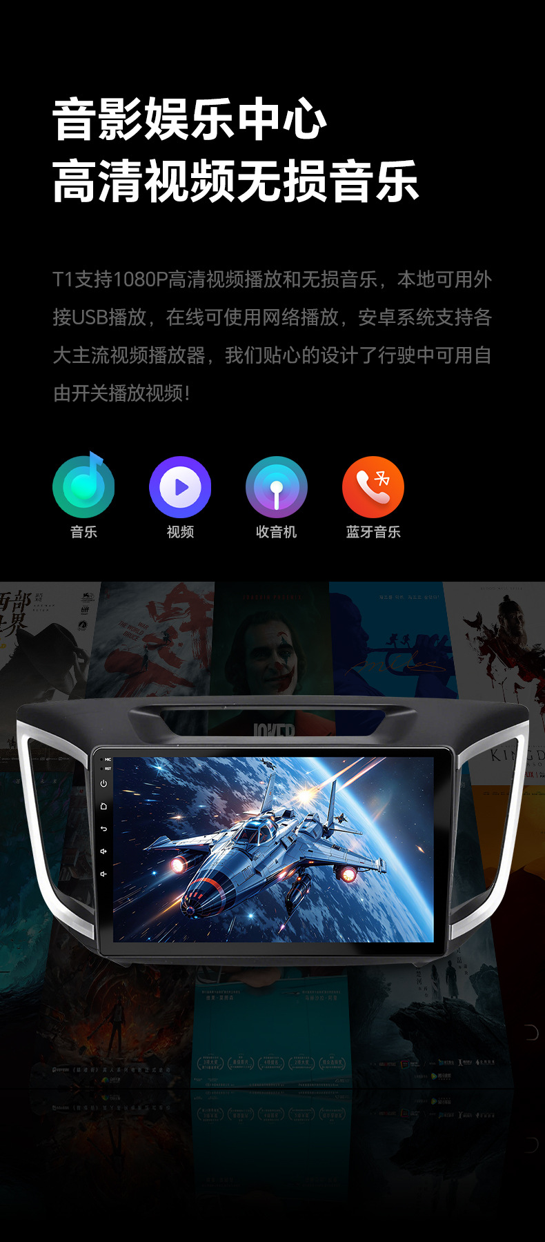 Applicable to 2015-2019 Hyundai Ix25 Gps Car Navigation Multimedia Central Control Large Screen All-In-One Machine Carplay