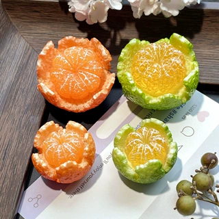 跨境仿真半剥橘子树脂配件diy钥匙扣挂件洞洞鞋花冰箱贴饰品配件
