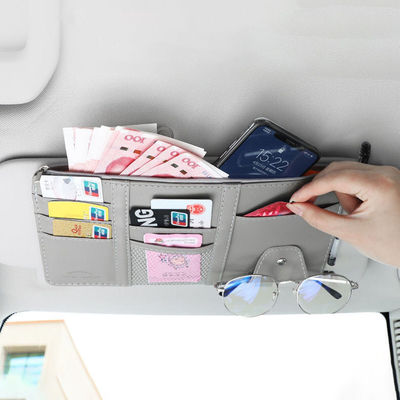 automobile Visor Storage bag multi-function vehicle The car Glasses clip Card Holder Driver's license Bills Storage folder