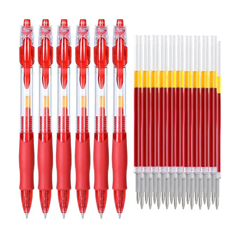 빨간색 펜 10개 + 리필 10개