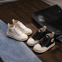 儿童高帮帆布鞋2025秋季新款小中大男女童韩版板鞋学生运动休闲鞋