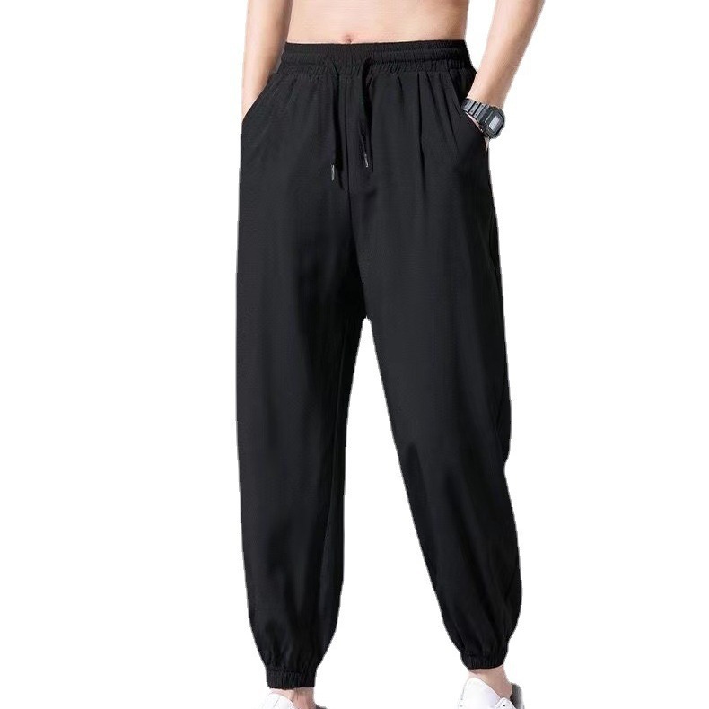 Pants Men's Summer Thin Ice Silk Quick-drying 2025 New Arrival Loose Sports Trendy All-match Leg-toe Casual Trousers