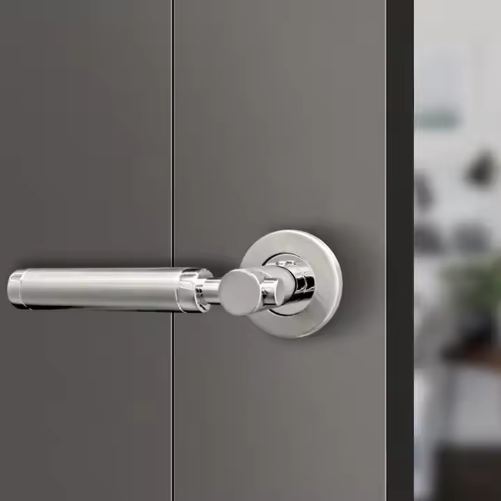 European imitación de acero inoxidable fundido manija de puerta interior 304 ensalada manija tubular accesorios de cerradura de puerta mecánica