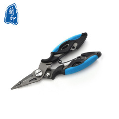 尖嘴細嘴鍍灰鈦路亞鉗魚線剪 雙色柄迷你釣魚剪 線切割工藝路亞鉗