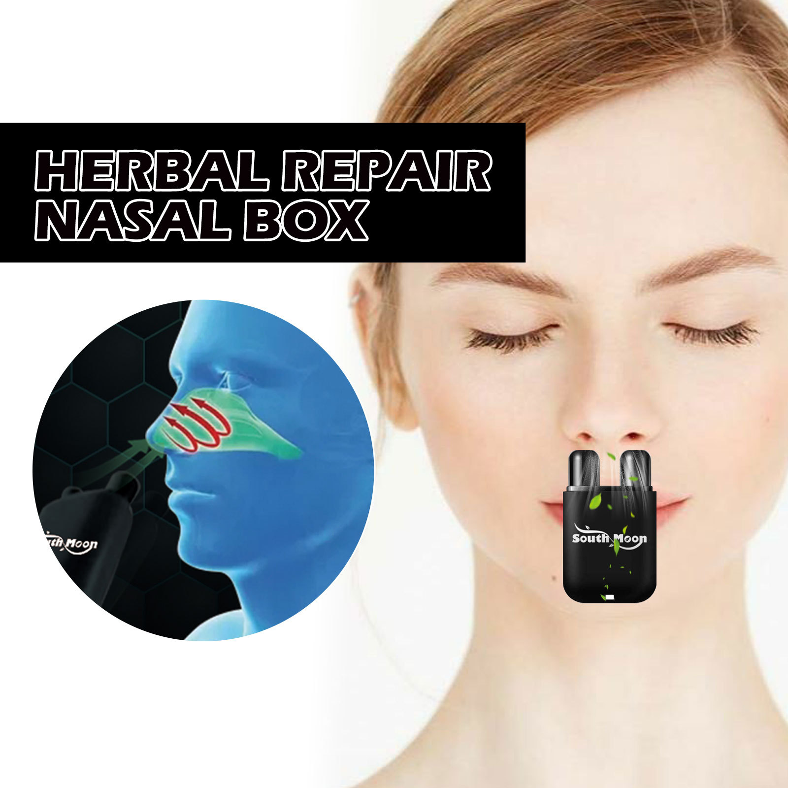 Škatla za inhalacijo nosu South Moon Herbal Repair Lajša nelagodje v nosu in čisti nosno votlino Čistilna nega telesa_voghion.com