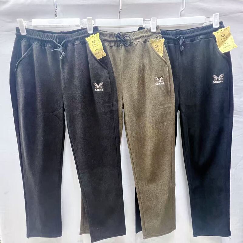 Spring, Autumn and Winter Fleece-Lined Thickened Cotton Velvet Thin Striped High-Waisted Plus-Size Casual Pants for Middle-Aged and Elderly Women, Mom's Straight-Leg Pants Spring, Autumn and Winter Fleece-Lined Thickened Cotton Velvet Thin Striped High-Waisted Plus-Size Casual Pants for Middle-Aged and Elderly Women, Mom's Straight-Leg Pants