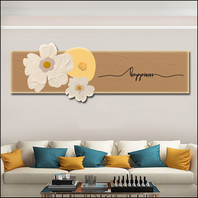 Pintura de decoración de la sala de estar de viento crema floral led atmósfera iluminación pintura de fondo sofá pintura de pared moderna pintura de dormitorio minimalista