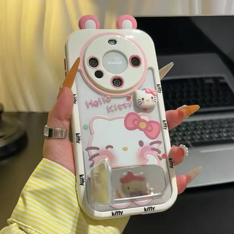 KT 猫耳ホルダー Apple 16Pro クリーム 携帯電話ケース 透明 iPhone15Promax 携帯電話ケース オールインクルーシブ|undefined