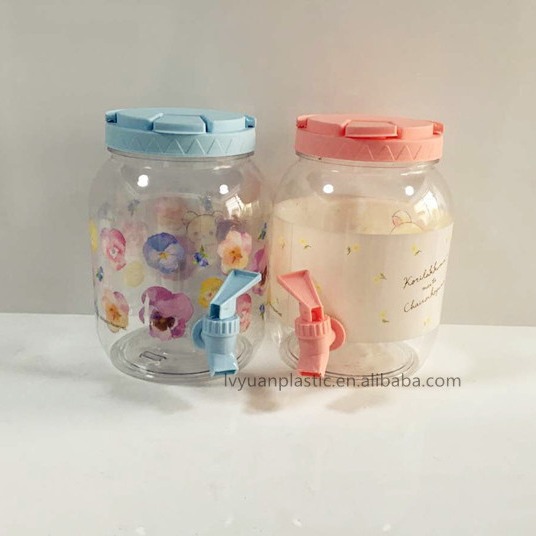 厂家专业生产pet塑料冷水桶  翻盖龙头冷水壶  2.5L果汁瓶