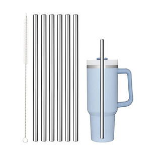 Cross Border 40/30oz Car Cup Replacement Straw 304 Stainless Steel Straw Metal Milk Tea Drink Water Cup Straw