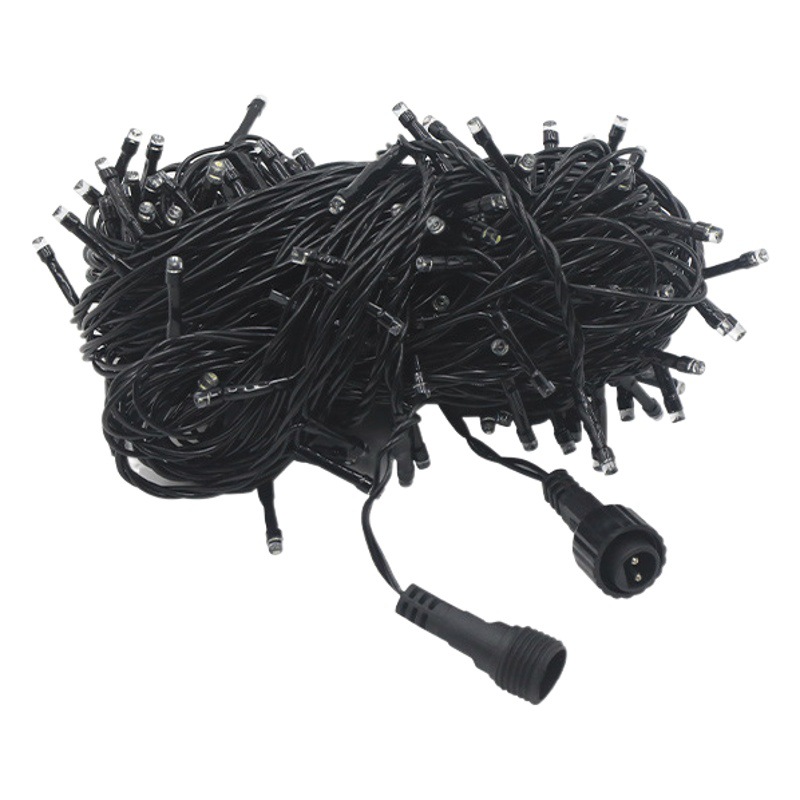 Cadena de luz LED línea negro macho y hembra conexión cielo estrellado vacaciones decoración la boda Navidad al aire libre