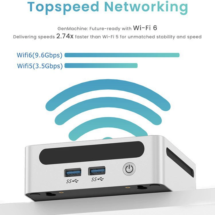 Mini computer host R5-6600U high performance 2.5G network port metal gaming office mini PC all-in-one