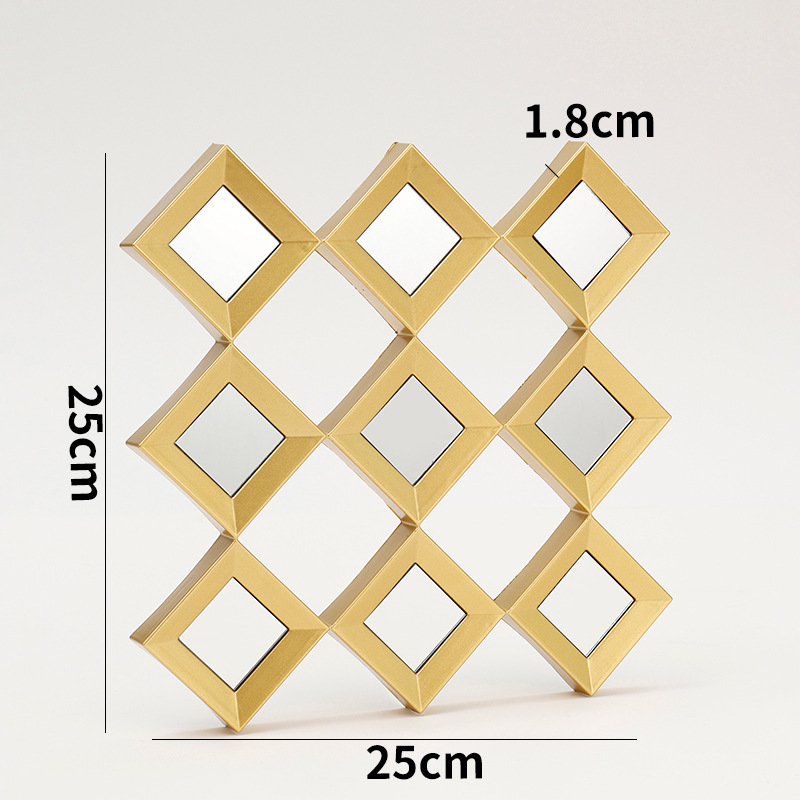 新款现货三连装饰小镜创意菱形居家装饰镜贴墙艺术拼接组合创意镜详情9
