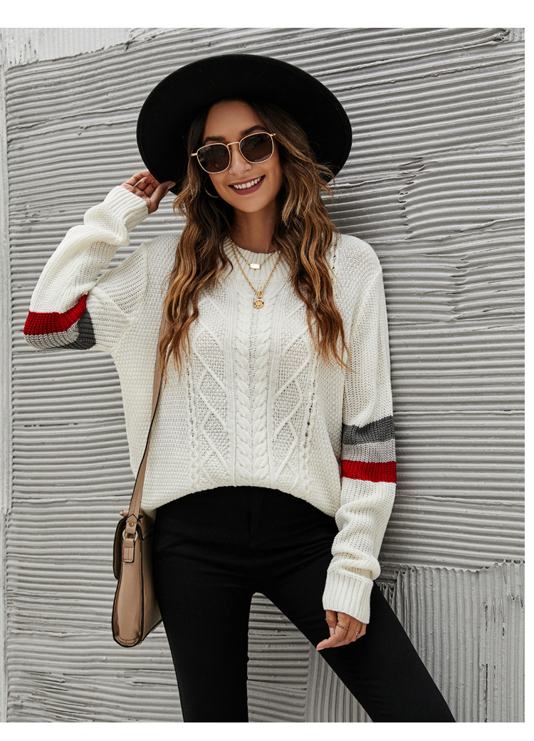 Woman Wholesale LooseCrew Neck Knitted Sweater
