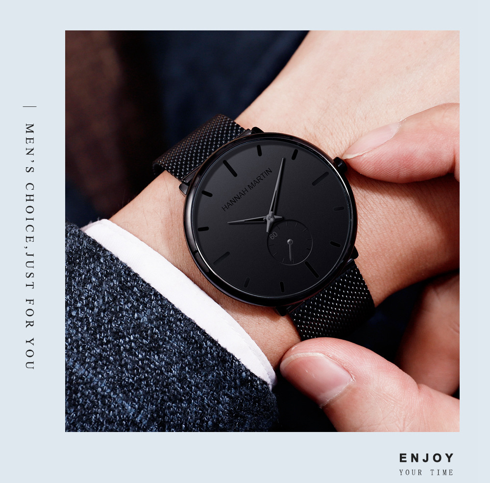 Reloj de cuarzo impermeable para hombre con correa de malla de acero_voghion.com